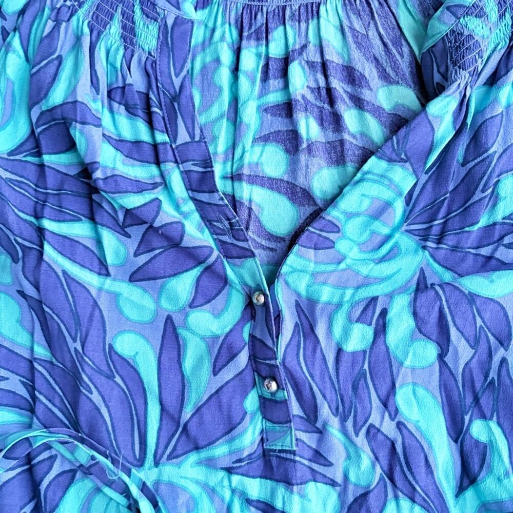 Banana Republic Blue and Green Midi Dress size 2 - Picture 6 of 7